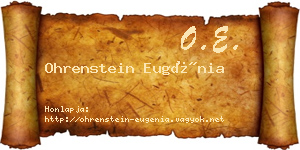 Ohrenstein Eugénia névjegykártya